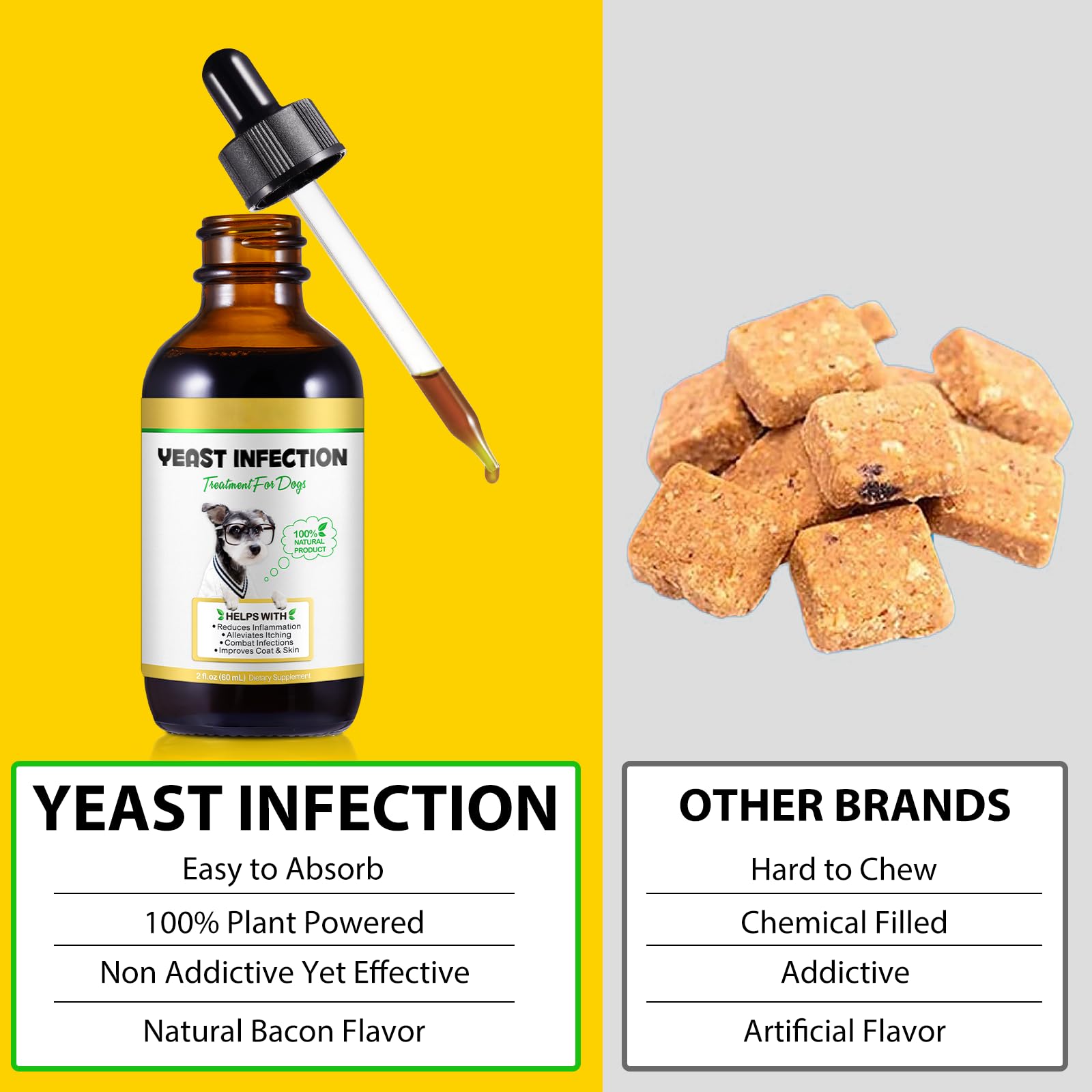 Goût bacon FANGCUN – formulation naturelle appréciée par les chiens.