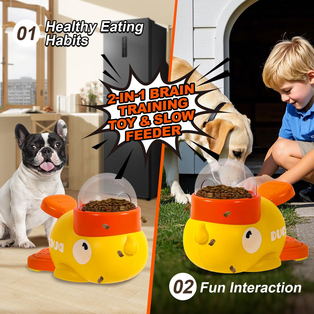 Conception canard unique Fanosy, alimentation lente pour chiens et chats.