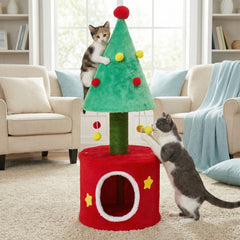 FansaFurn arbre-chat 32 pouces avec poteaux sisal pour griffage et jeu.
