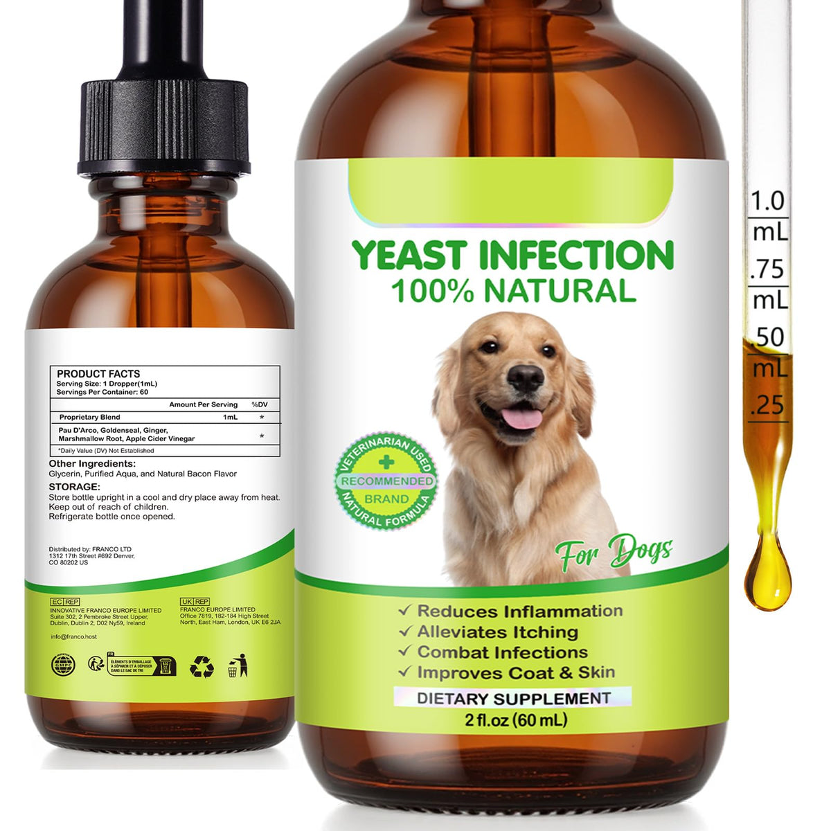 FANSHI – bouteille de supplément chien bacon, soutien potentiel peau et poil