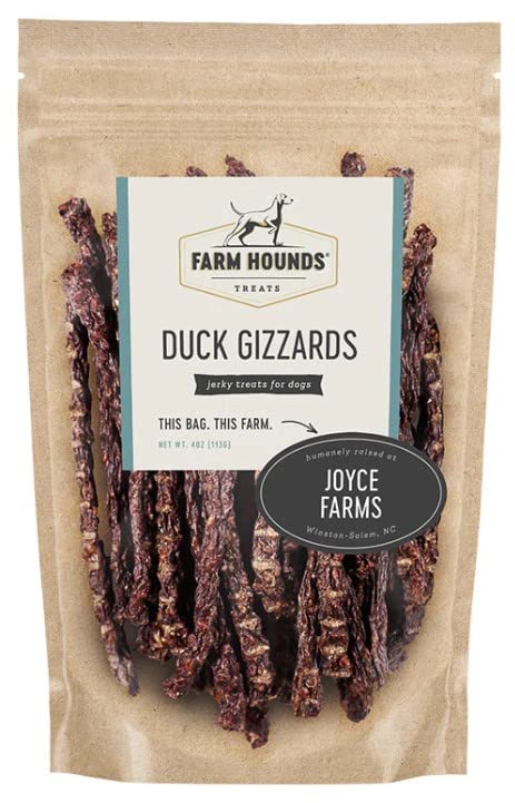Farm Hounds gesiers-de-canard-en-tranche, friandise naturelle idéale pour l'entraînement des chiens.