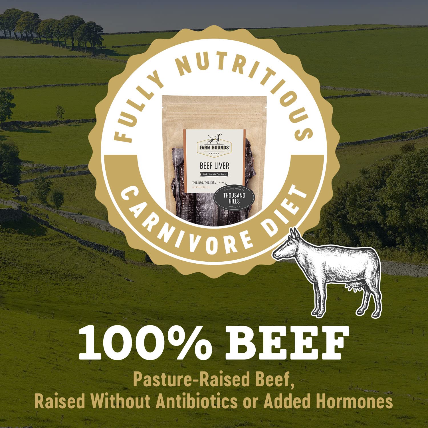 Farm Hounds gros-plan-foie-boeuf-seche: texture riche et appétence naturelle