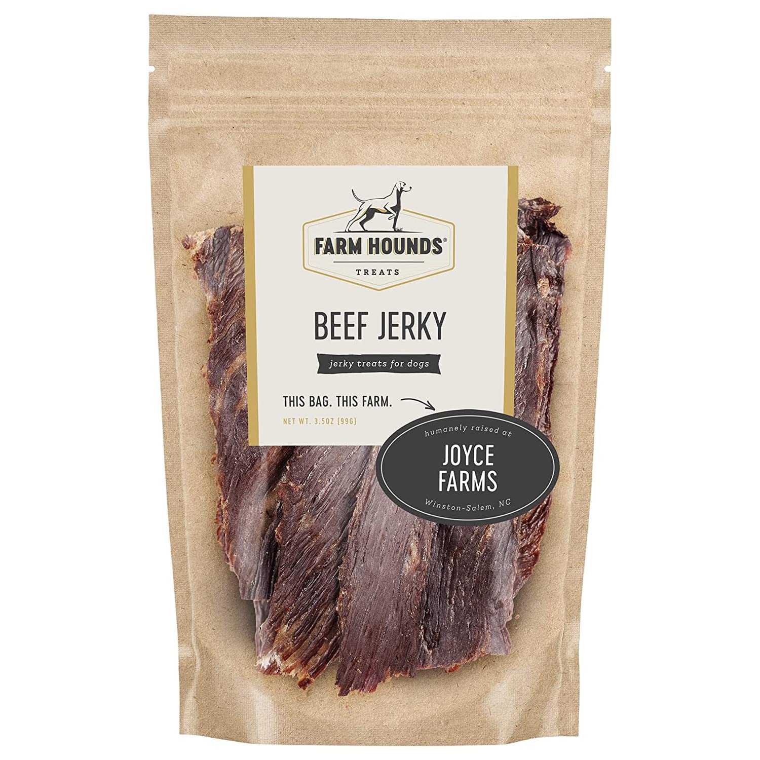 Farm Hounds Jerky Boeuf - Tranche naturelle, idéale pour récompenser l’entraînement.