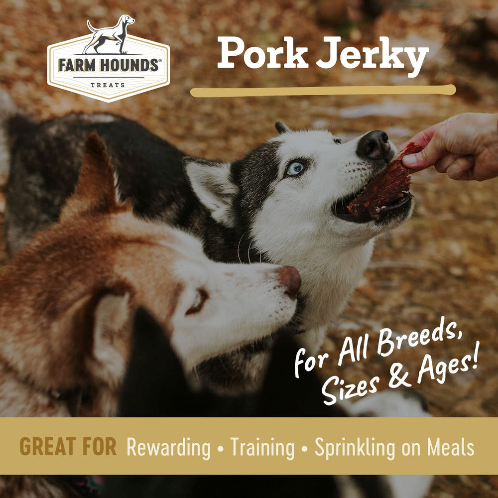 Farm Hounds - tranches de porc séché, snack protéiné pour entraînement canin.