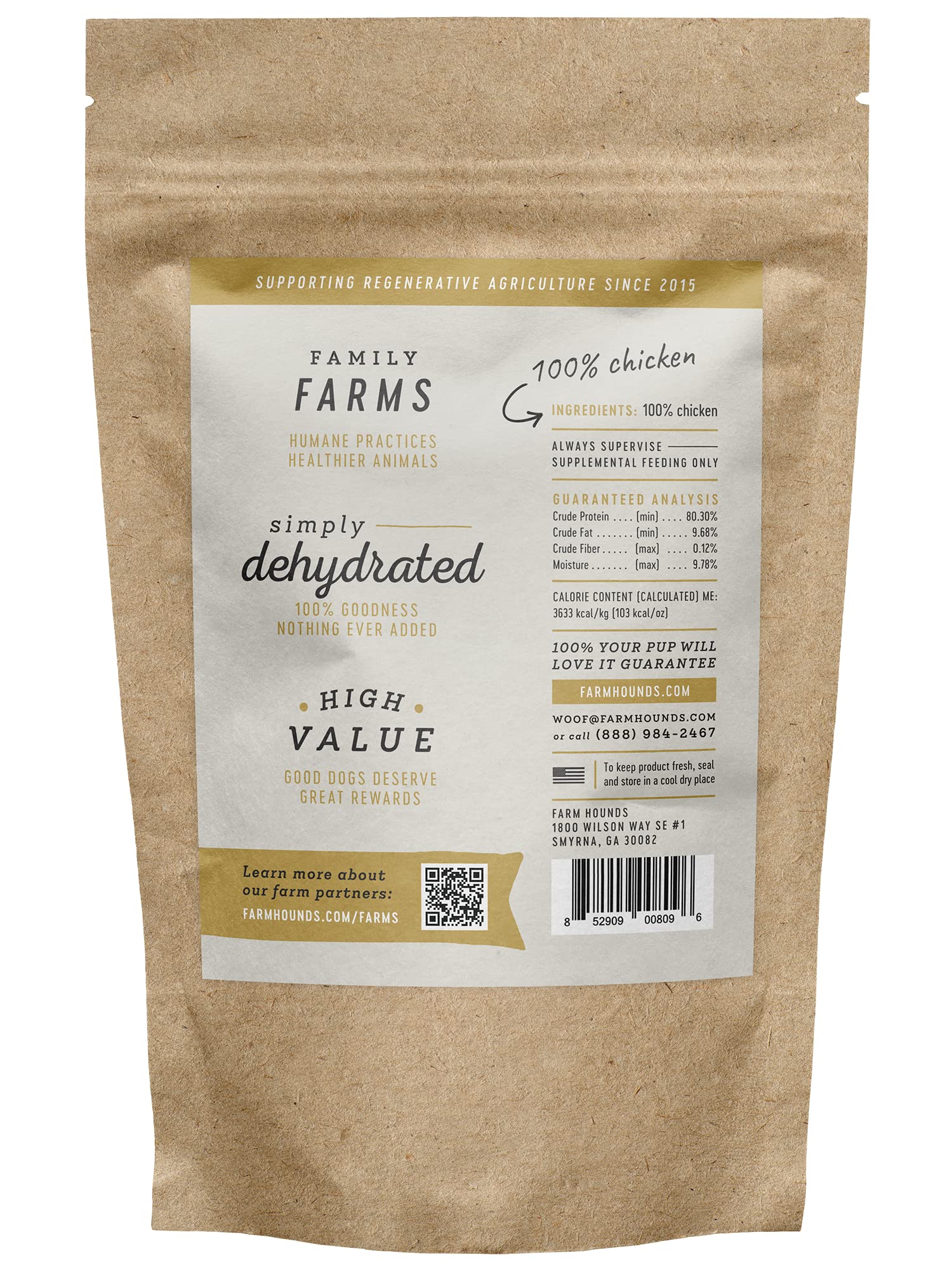 Farm Hounds Poulet Jerky – éleveurs américains et bien-être animal au cœur de la marque
