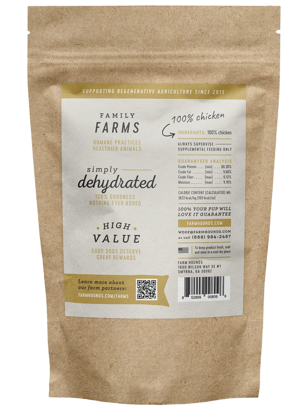 Farm Hounds Poulet Jerky – éleveurs américains et bien-être animal au cœur de la marque