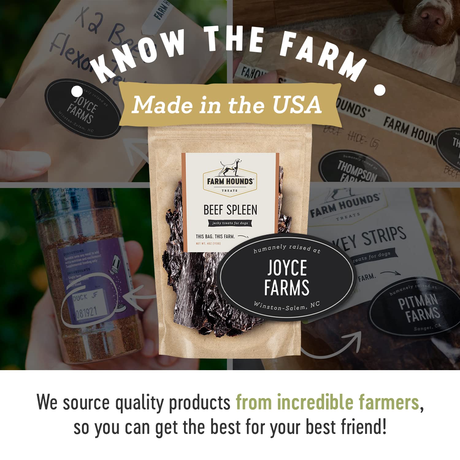 Sans sel ni sucre, rate de boeuf Farm Hounds, option sans additifs.