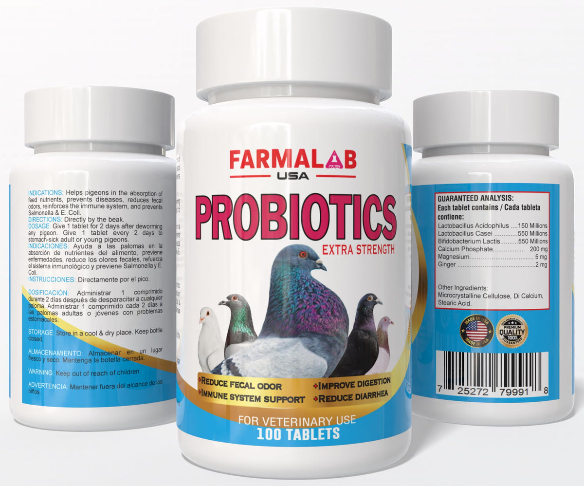 Generic probiotiques pour pigeons: flacon pratique pour administration par bec et soutien digestif