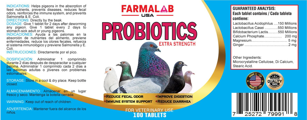Generic probiotiques pour pigeons: flacon facile à stocker et ingrédients minéraux