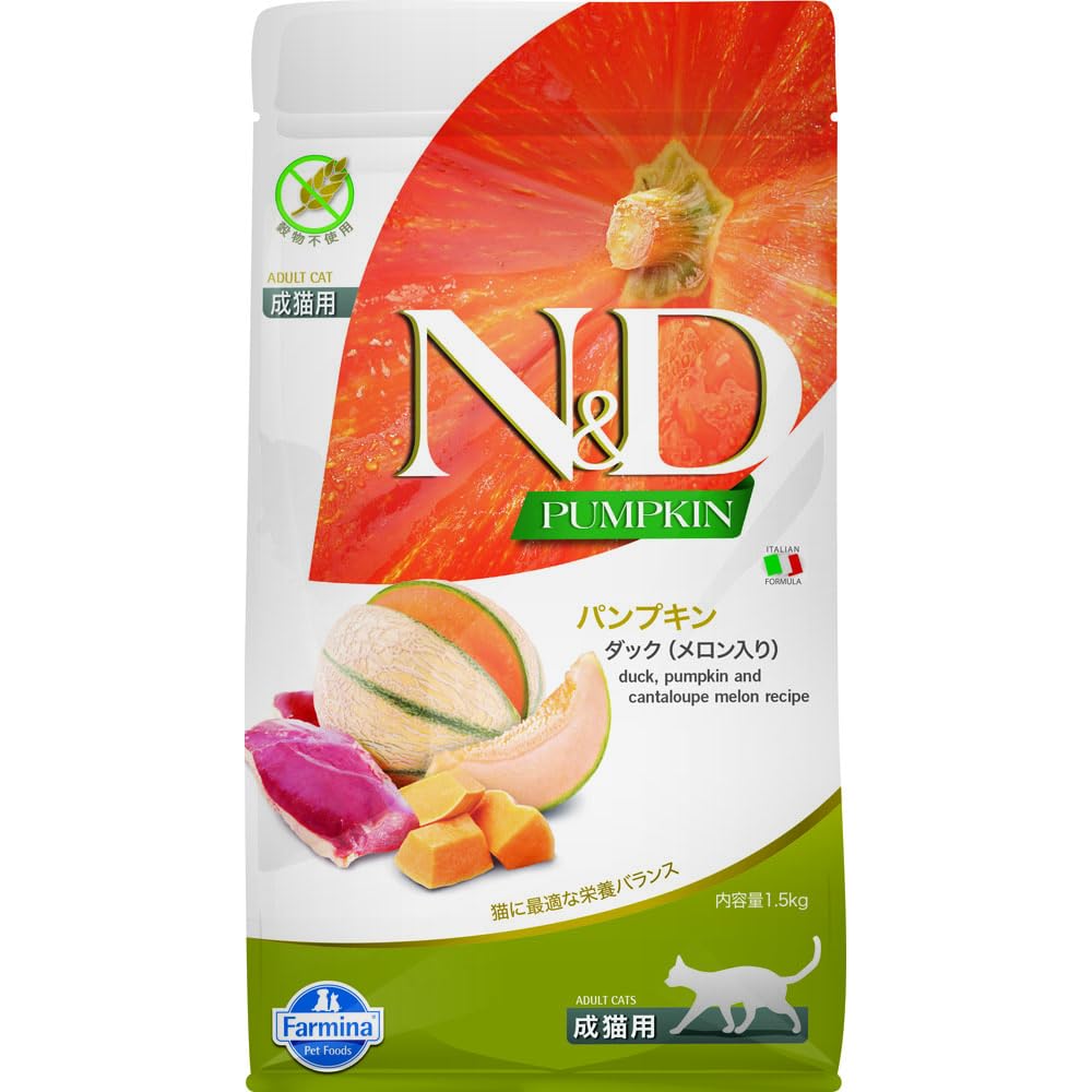N&D Chat Citrouille-Canard, sac croquettes, protéines de haute qualité.