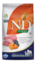 Farmina N&D Lamb & Blueberry croquettes sac compact pratique pour le rangement