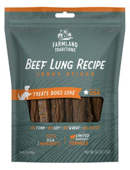 Farmland Traditions Boeuf-Poumons Jerky Emballage: récompense pratique pour l'entraînement.