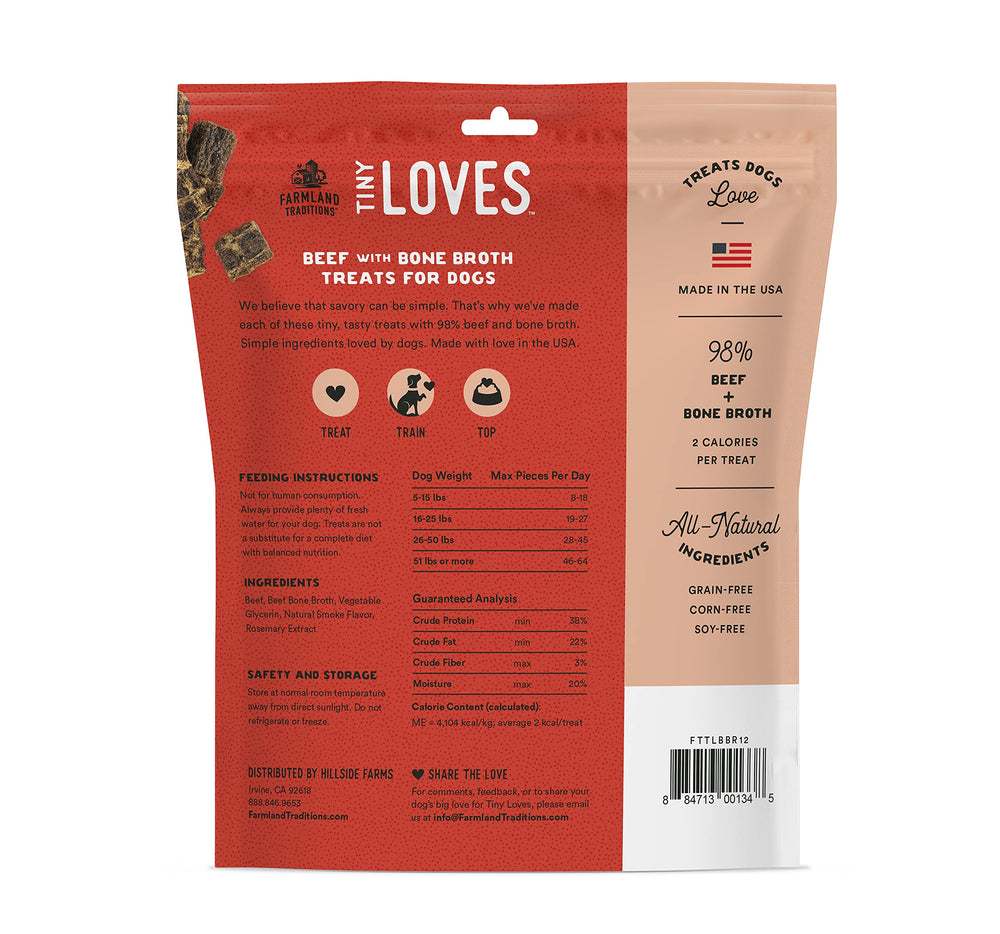 Farmland Traditions Tiny Loves Jerky, mini friandise légère pour les repas.
