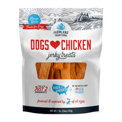 Farmland Traditions viande séchée de poulet premium pour chien, texture tendre et saveur riche.