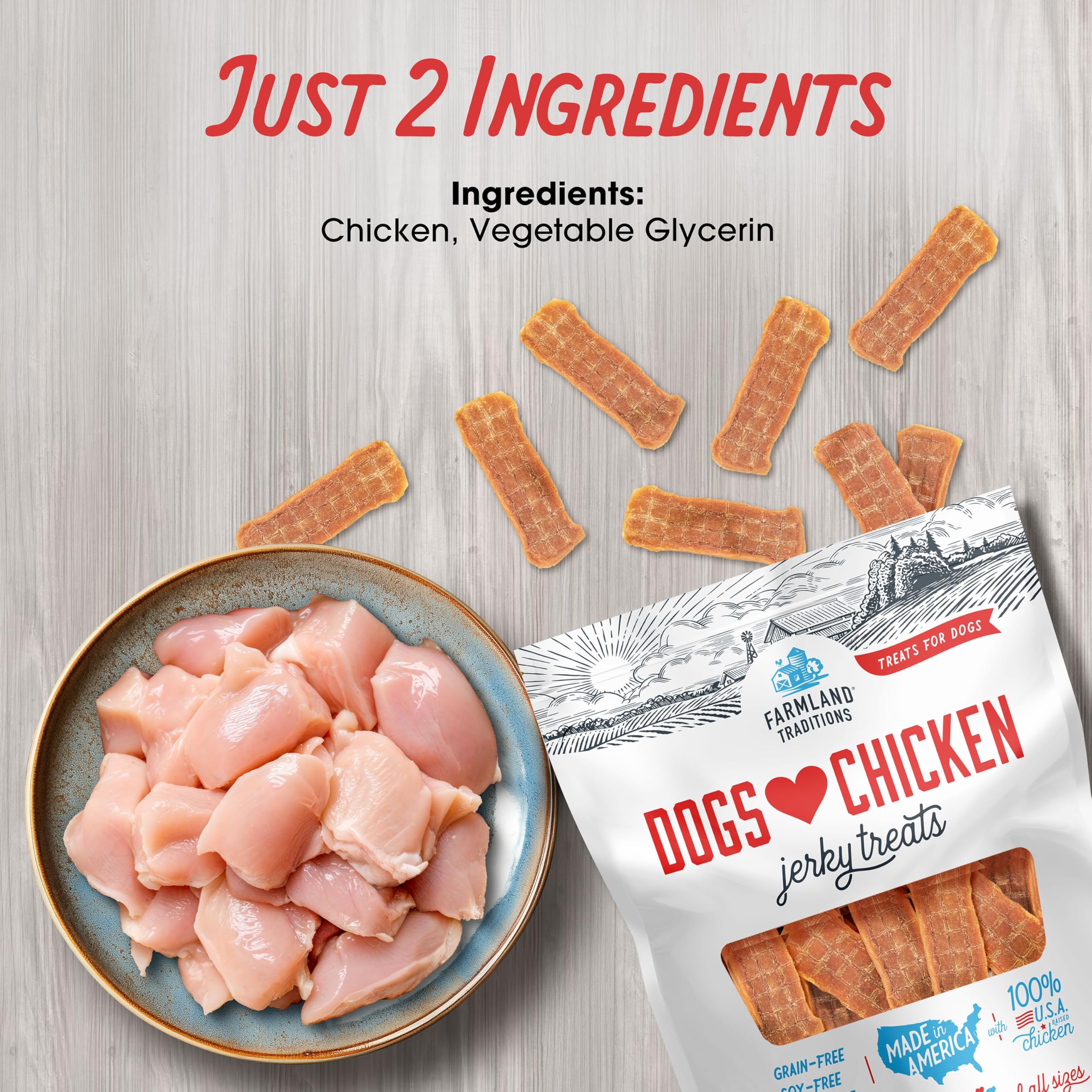 Farmland Traditions Jerky Poulet Texture Naturelle – texture appétissante et naturelle