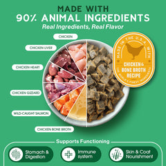 Farmland Traditions – texture jerky poulet, texture tendre apprécié par chiens difficiles.