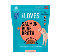 Farmland Traditions Tiny Loves Jerky Trainer saumon bouillon d'os, friandise d'entraînement savoureuse.