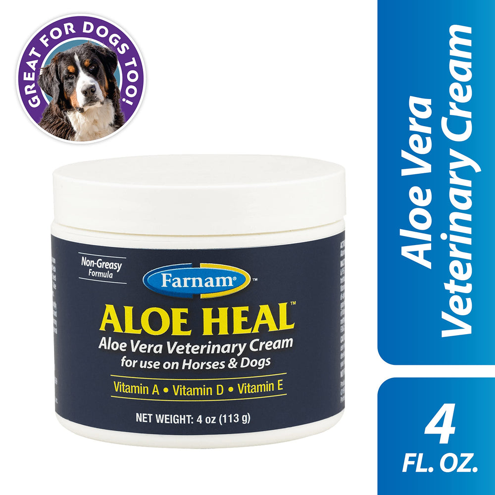 Gel Aloe Heal de Farnam appliqué sur une zone irritée du chien.
