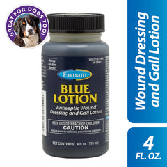 Farnam Blue Lotion, bouchon dauber pour application antiseptique rapide.