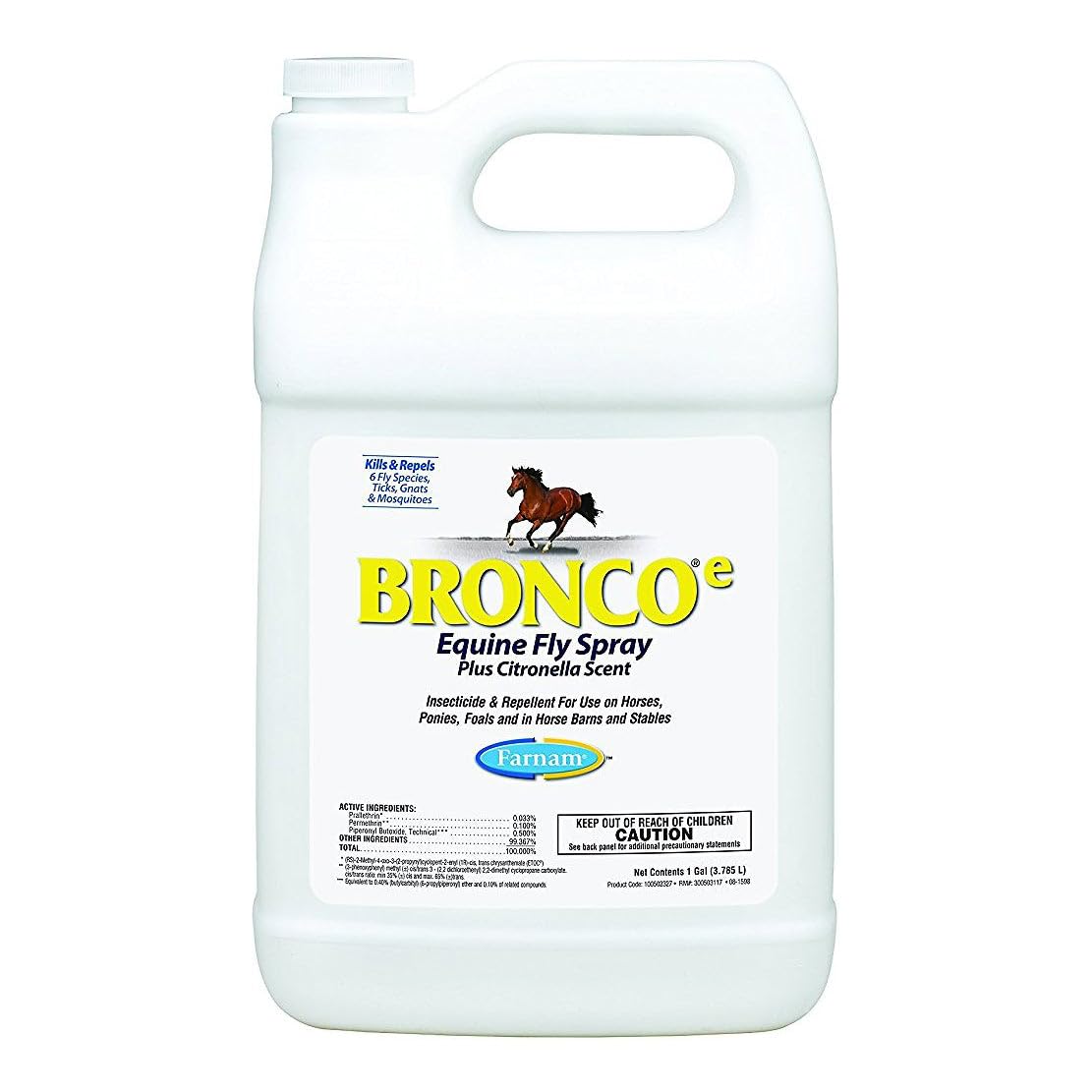 Farnam Bronco Équin Insectifuge Bouteille: 1 gal pour une protection longue durée contre les mouches