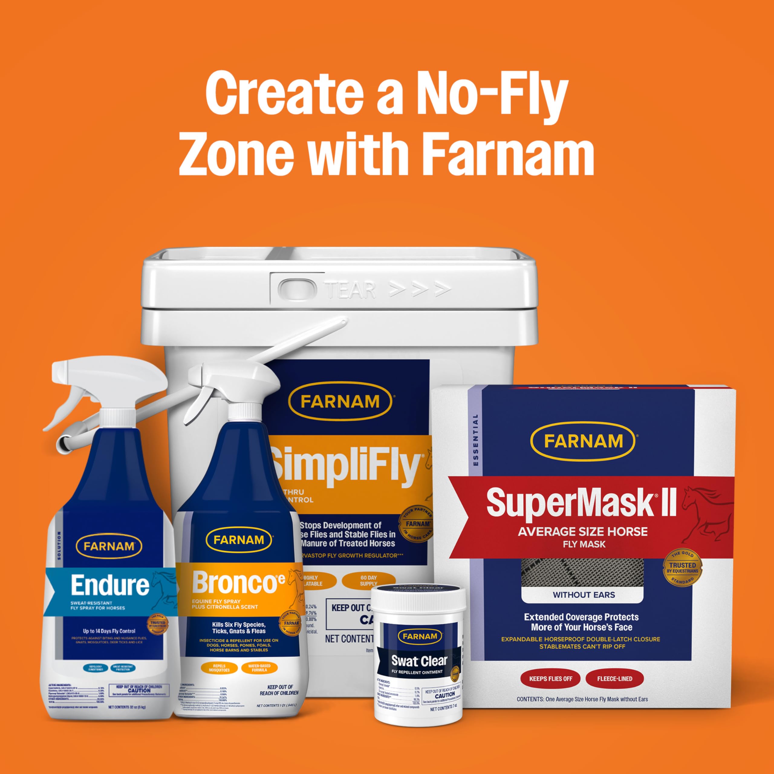 Farnam Endure Roll-On application rapide autour des zones sensibles du cheval.