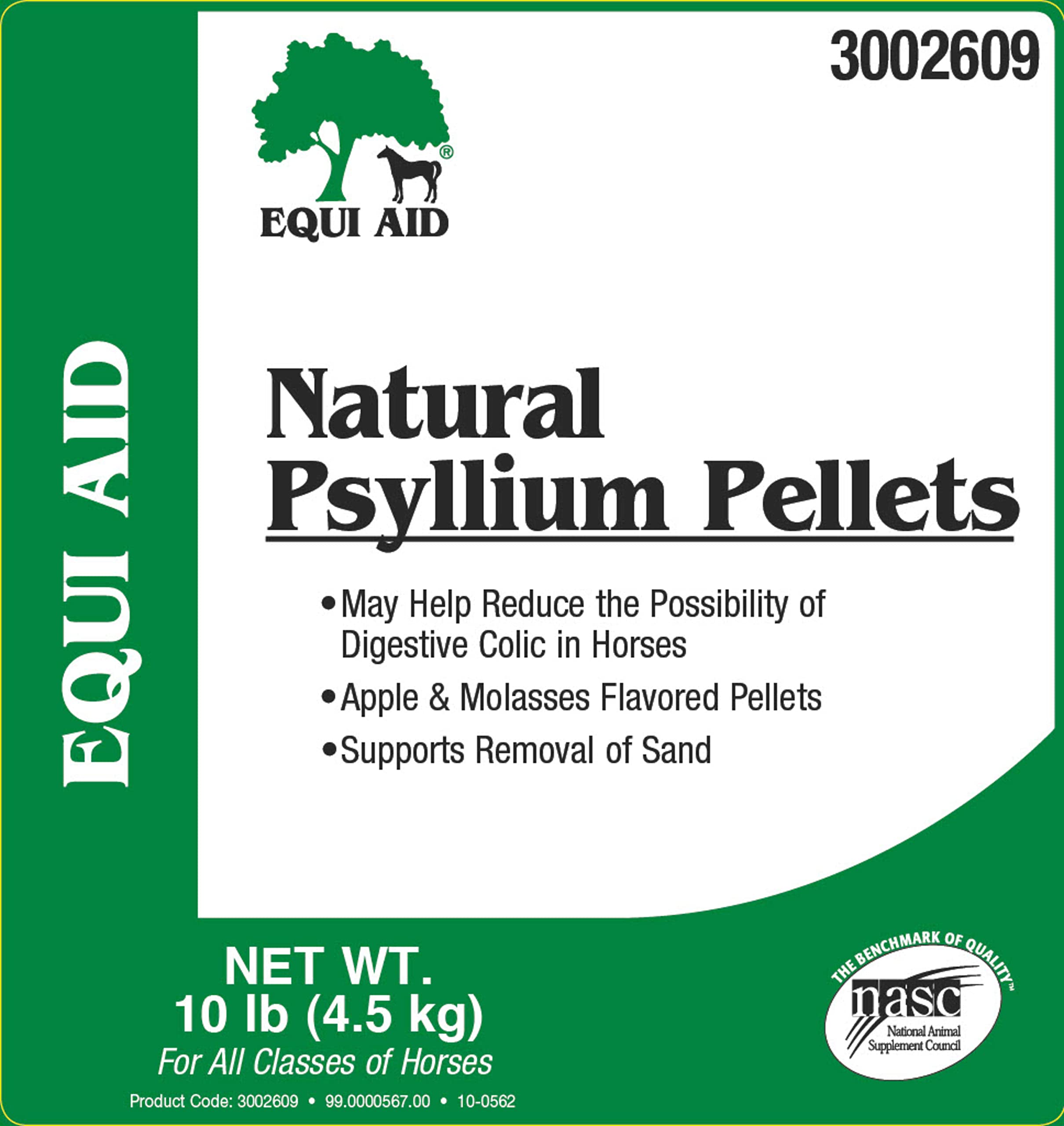 Farnam Equi Aid emballage psyllium, formulation naturelle pour le confort intestinal.