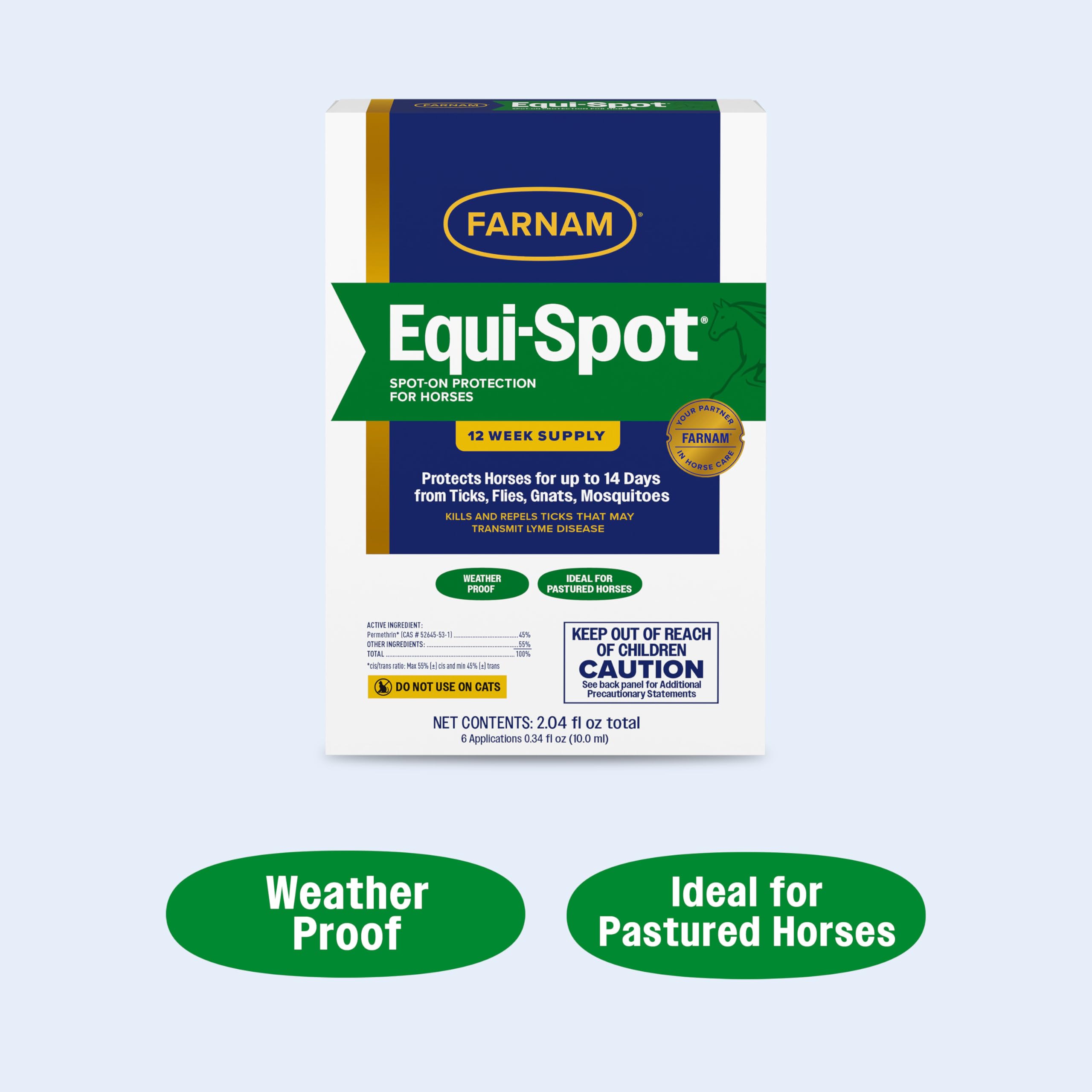 Farnam Equi-Spot idéal en pâture, même sous pluie.