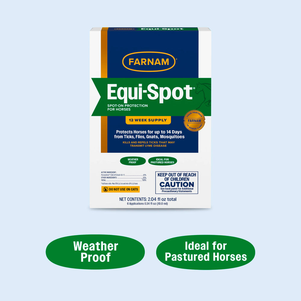 Farnam Equi-Spot idéal en pâture, même sous pluie.