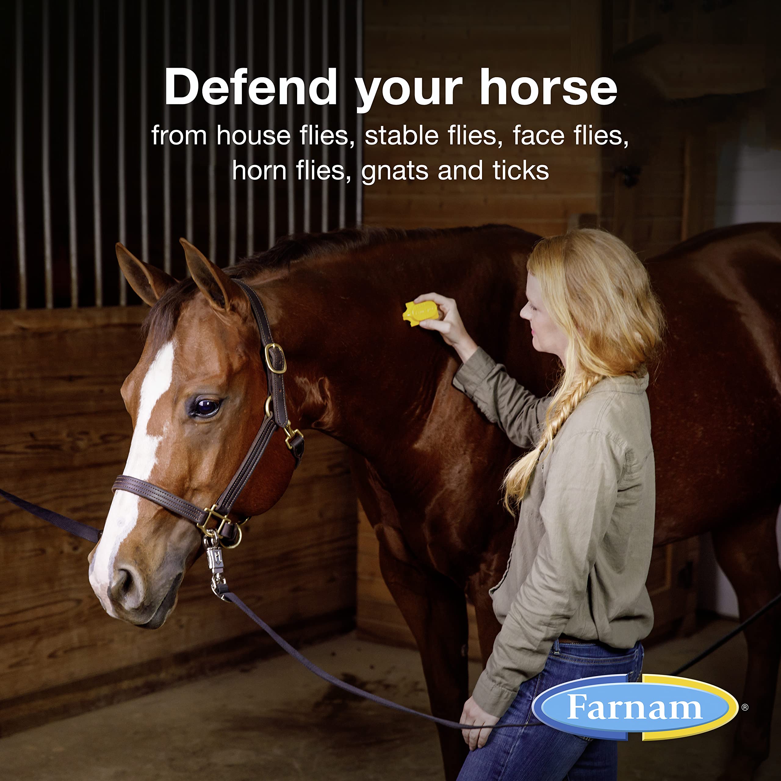 Farnam EQUI-SPOT protection-14-jours protège durablement contre les mouches et tiques.