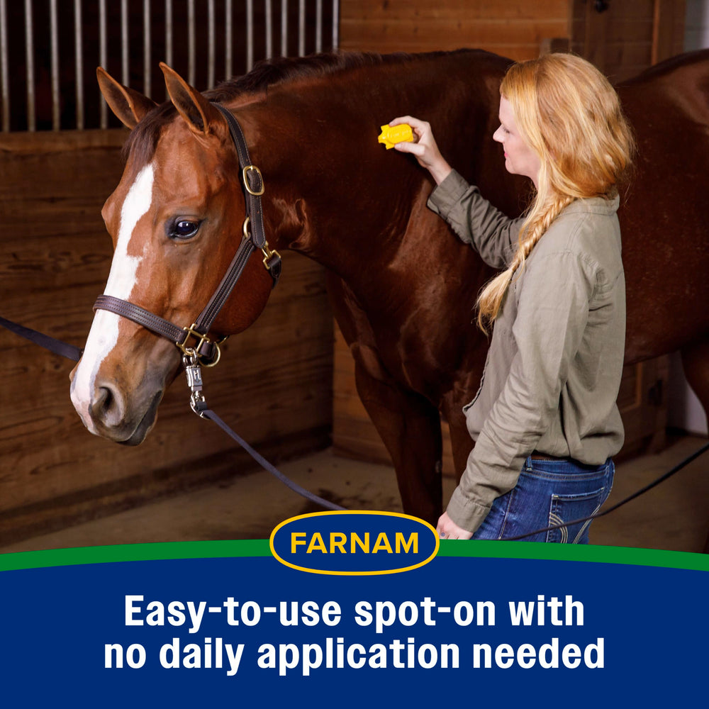 Farnam Equi-Spot offre 14 jours de protection après chaque application.