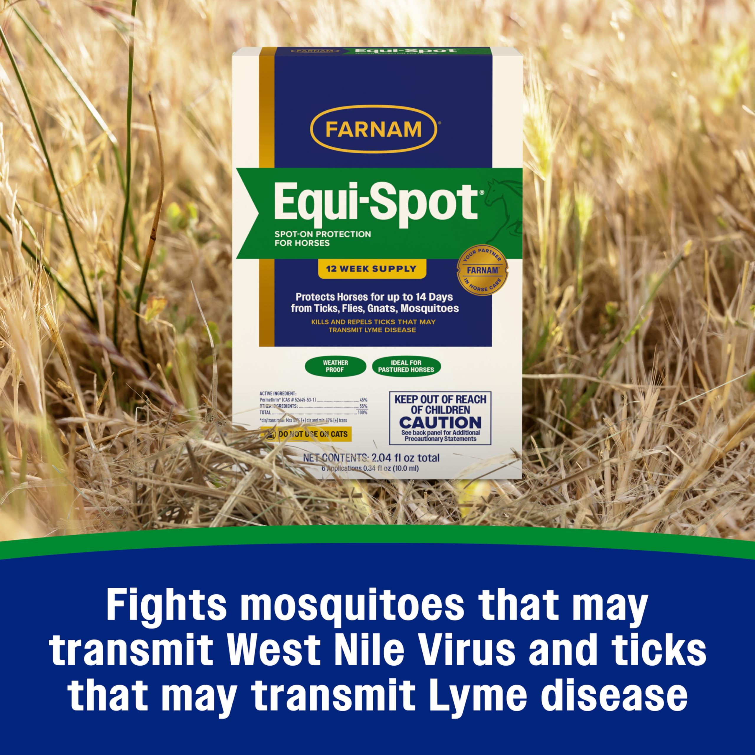Farnam Equi-Spot lutte contre moustiques et tiques pour le cheval.