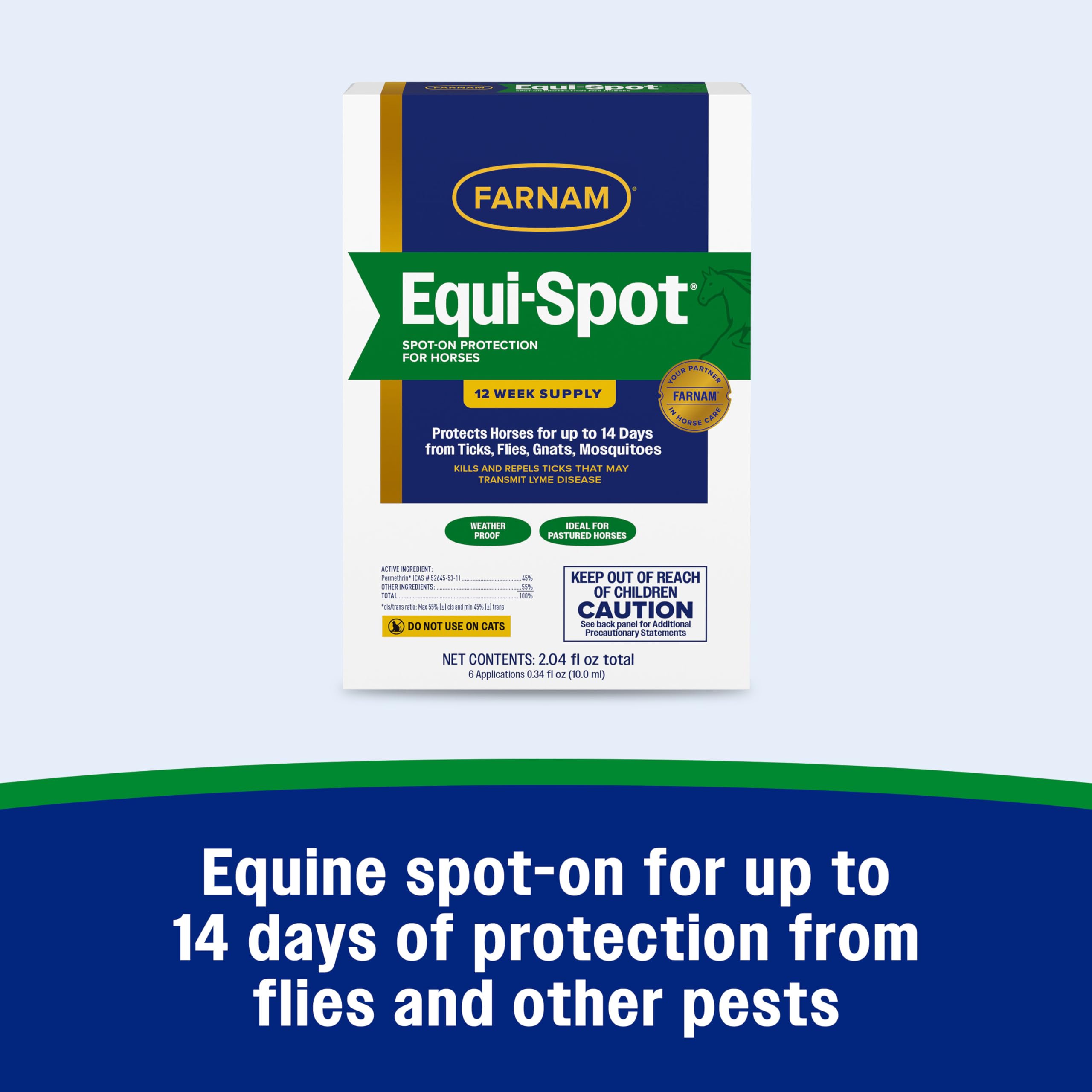 Farnam Equi-Spot tubes facilitent l’utilisation rapide sur le cheval.
