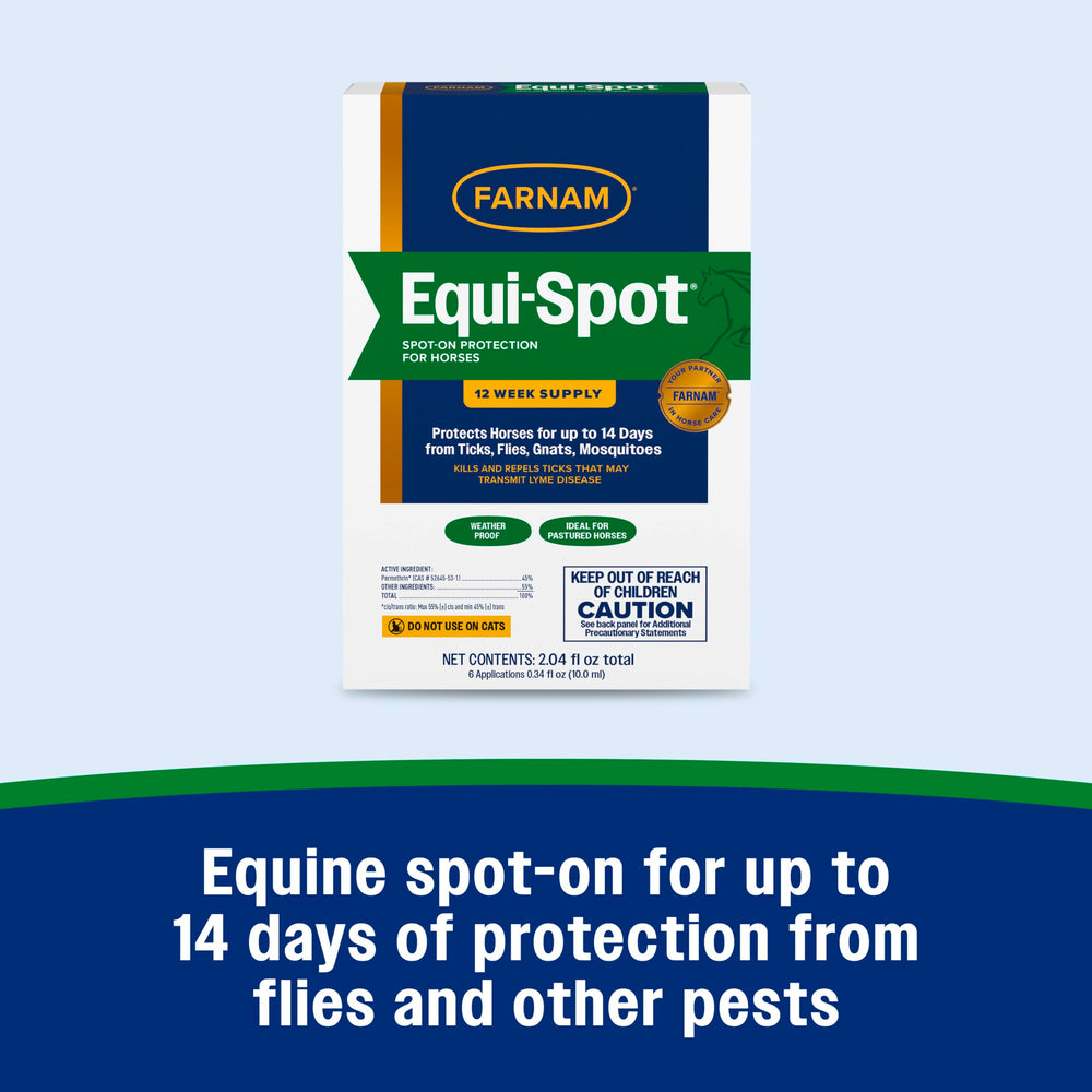 Farnam Equi-Spot tubes facilitent l’utilisation rapide sur le cheval.