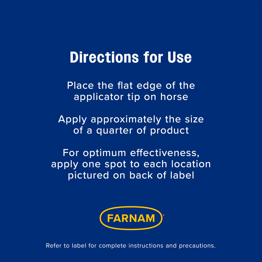 Farnam Equi-Spot utilisation anti-tiques et mouches comme alternative pratique.