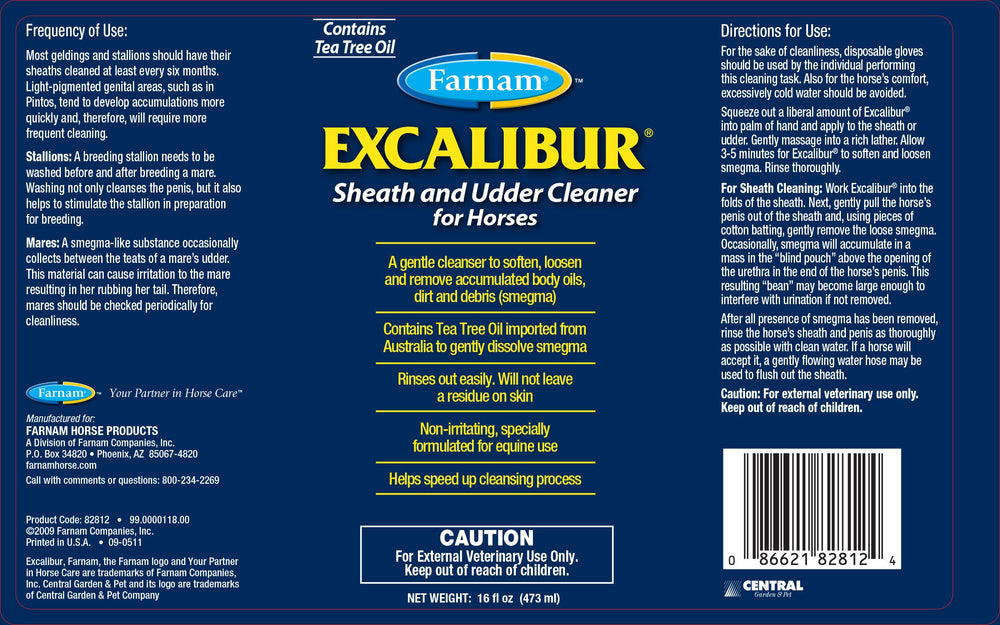 Farnam Excalibur – bouteille 16oz prête à l'emploi pour les soins équins.