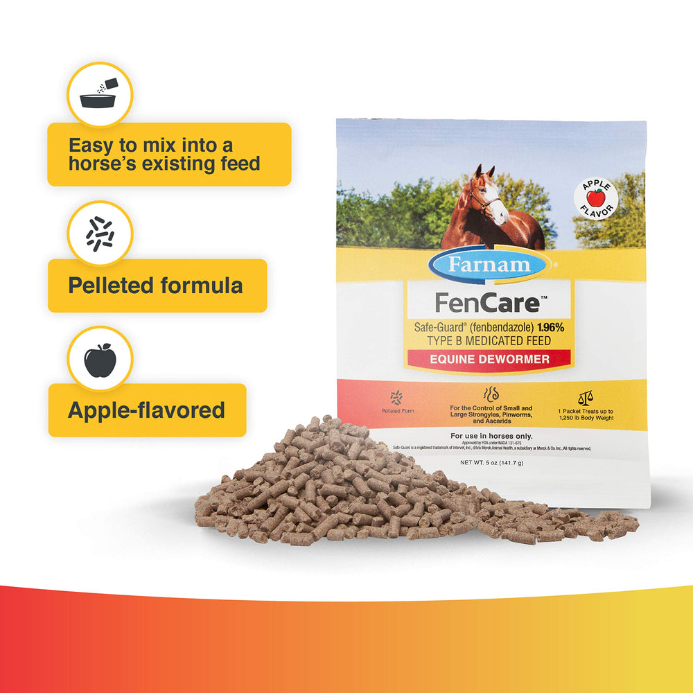 Dose unique FenCare Safe-Guard traitant jusqu’à 1 250 lb de cheval.