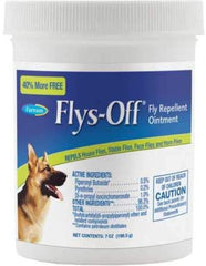 Pommade Farnam Flys Off, pot visible, repousse les mouches autour des plaies chiens et chevaux