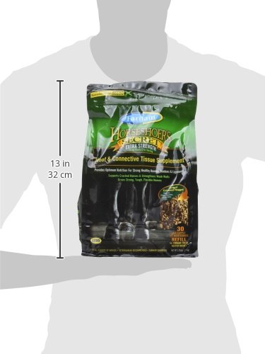 Étiquette produit Farnam Horseshoer’s Secret affichant les ingrédients clés et la posologie.