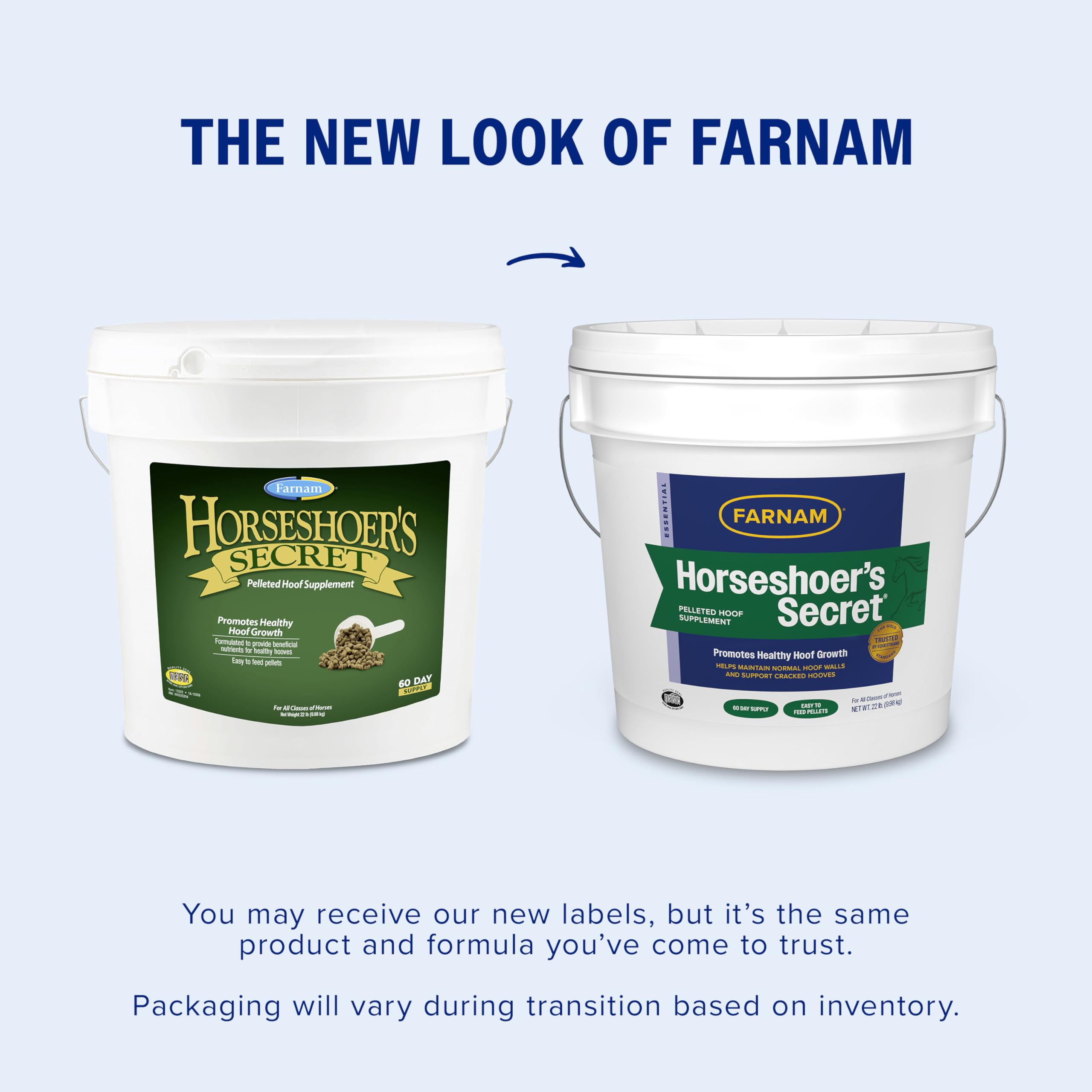 Farnam Horseshoer’s Secret granules alfalfa faciles a integrer au grain quotidien.