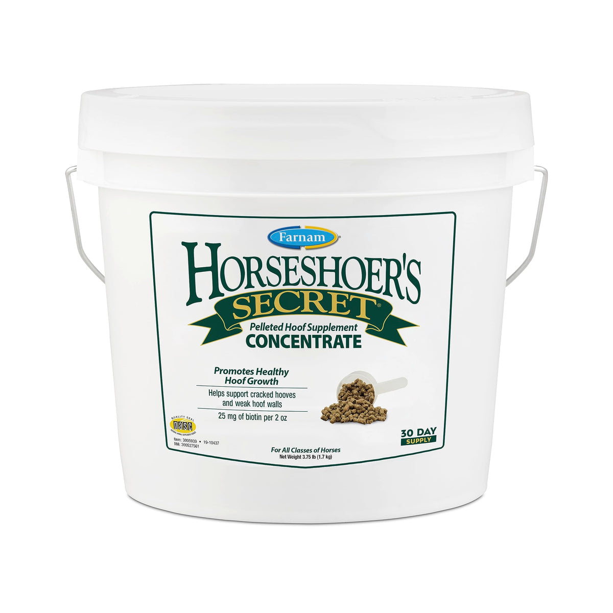 Pellets Farnam Horseshoer’s Secret d’alfalfa pour sabots sains et souples.