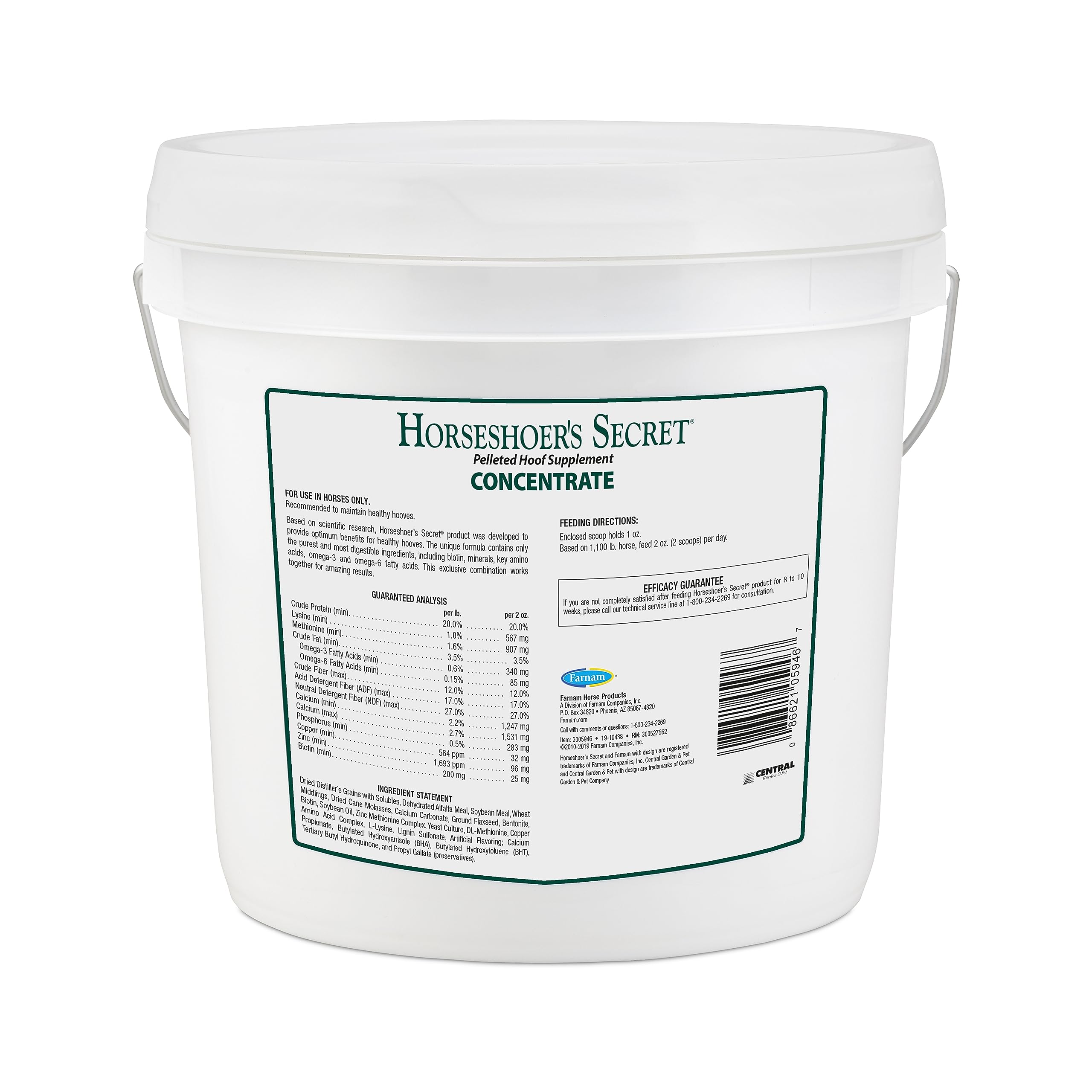 Granules luzerne Farnam Horseshoer’s Secret compatibles avec diverses rations.