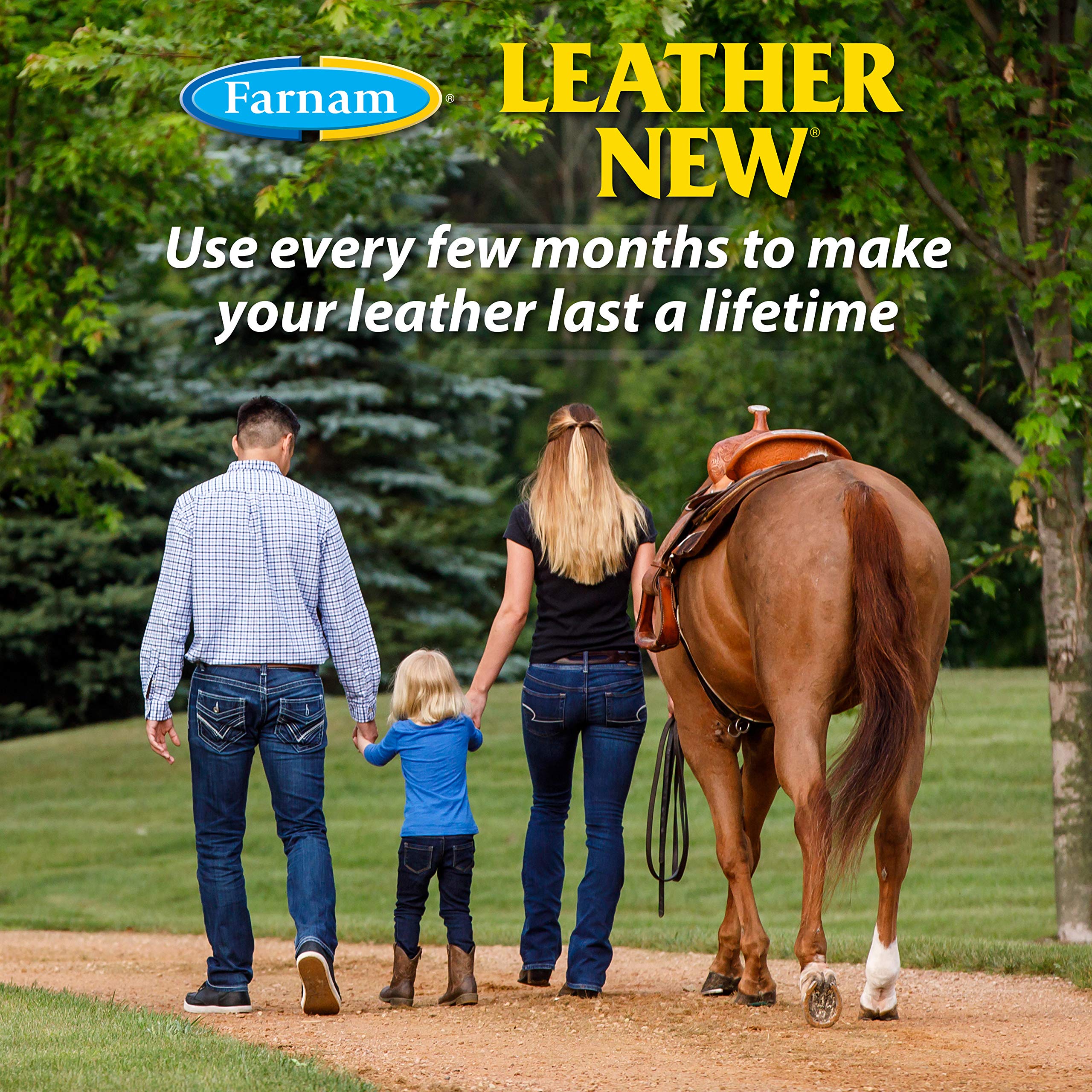 Farnam Leather New : application-selle-cuir démonstration d'une utilisation sur une selle