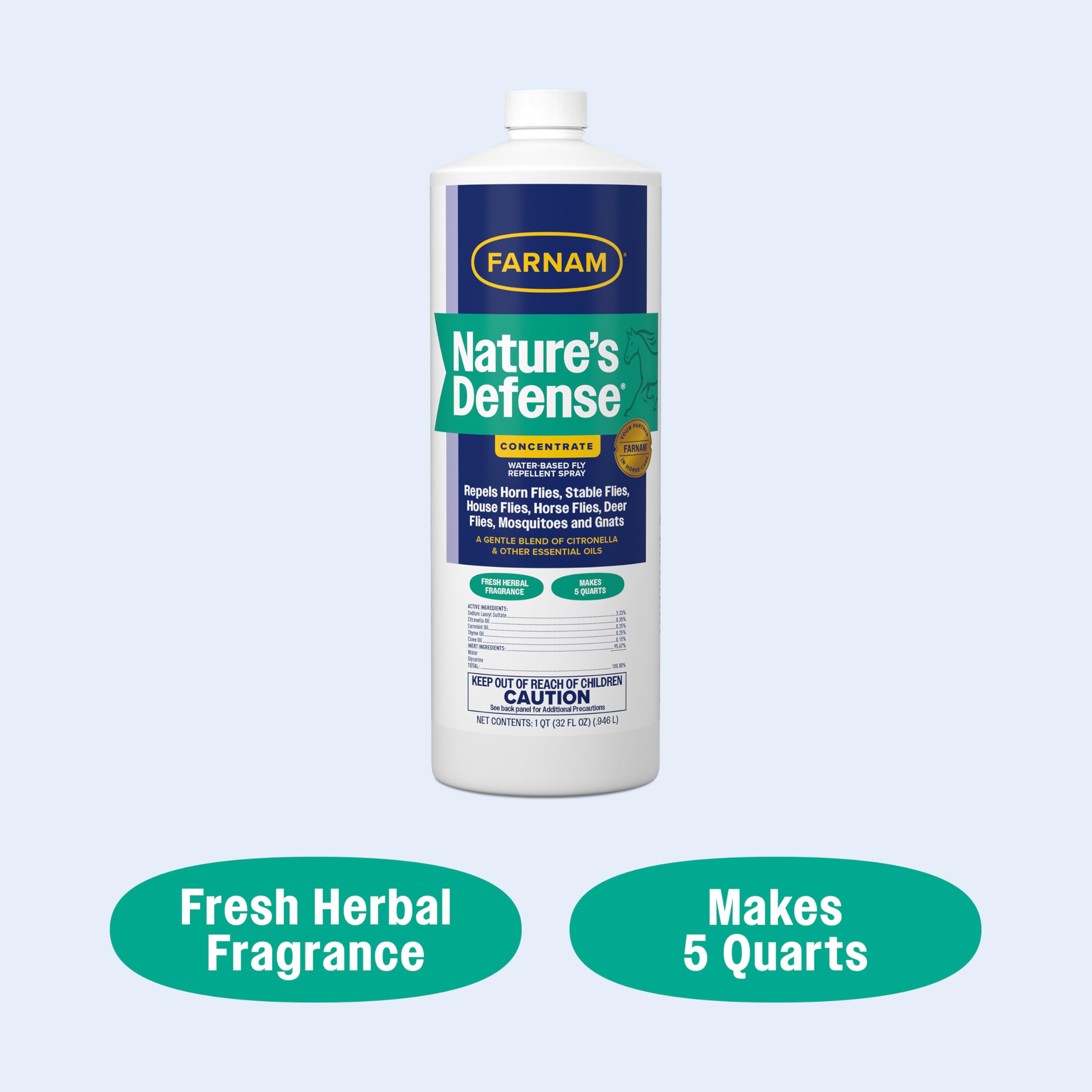 Farnam Nature’s Defense repousse insectes autour du cheval