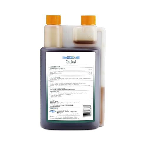 Farnam Next Level Joint, format liquide pratique pour chevaux et chiens.