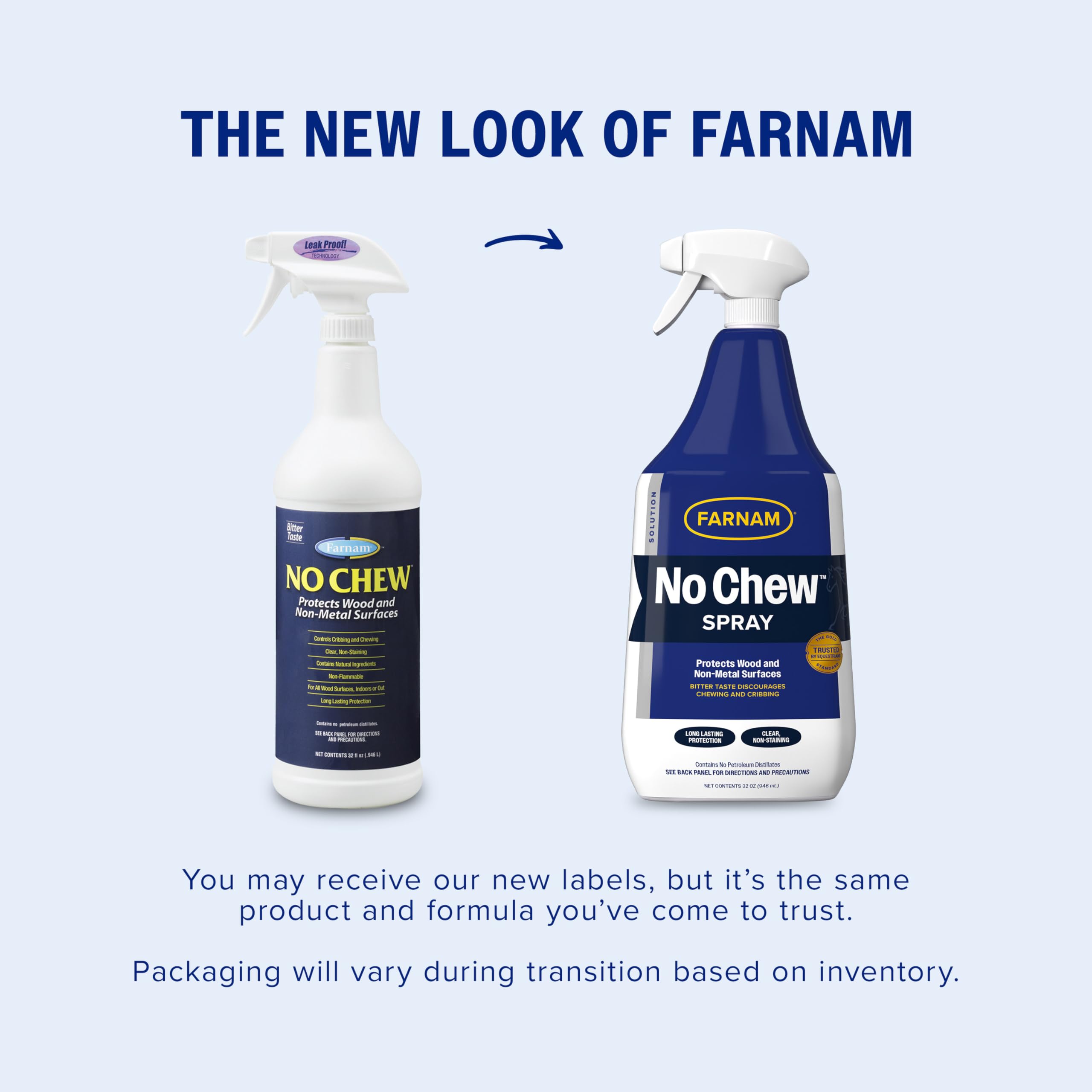 Farnam No Chew Spray appliqué sur bois, réduction du rongement.