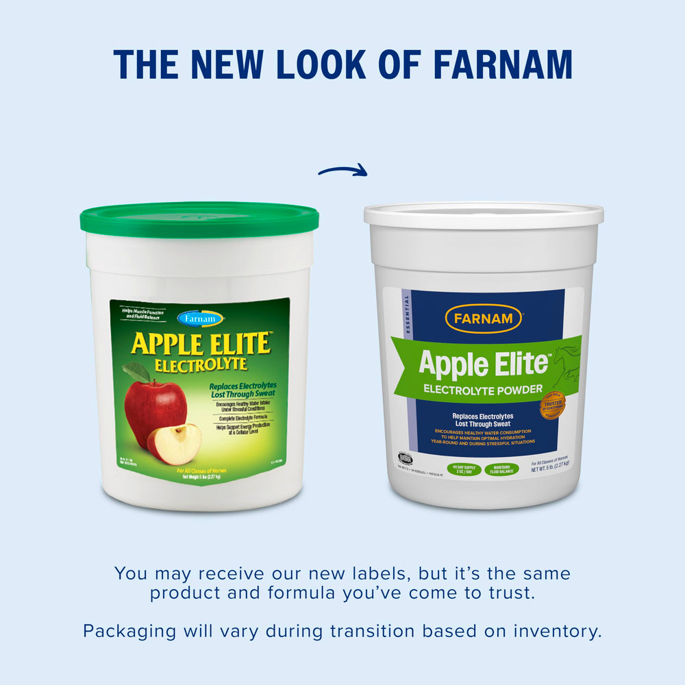 Poudre électrolyte Farnam Apple Elite mélangée prête à être ajoutée aux repas