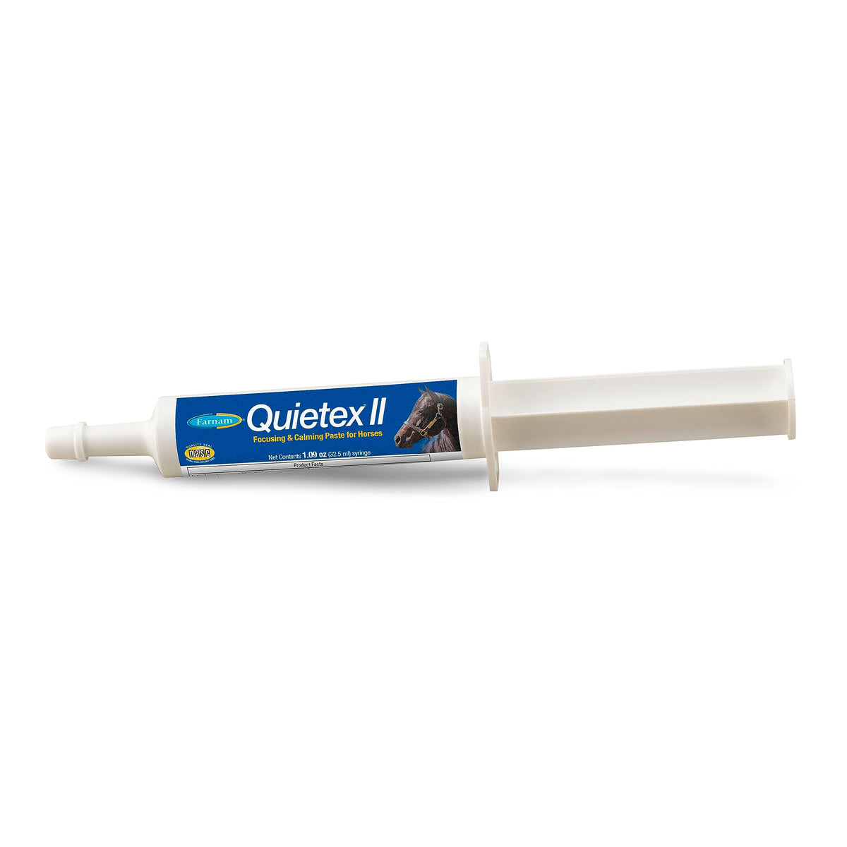 Farnam Quietex II, seringue de 32,5 ml prête à l’emploi, cheval plus calme ou concentré.