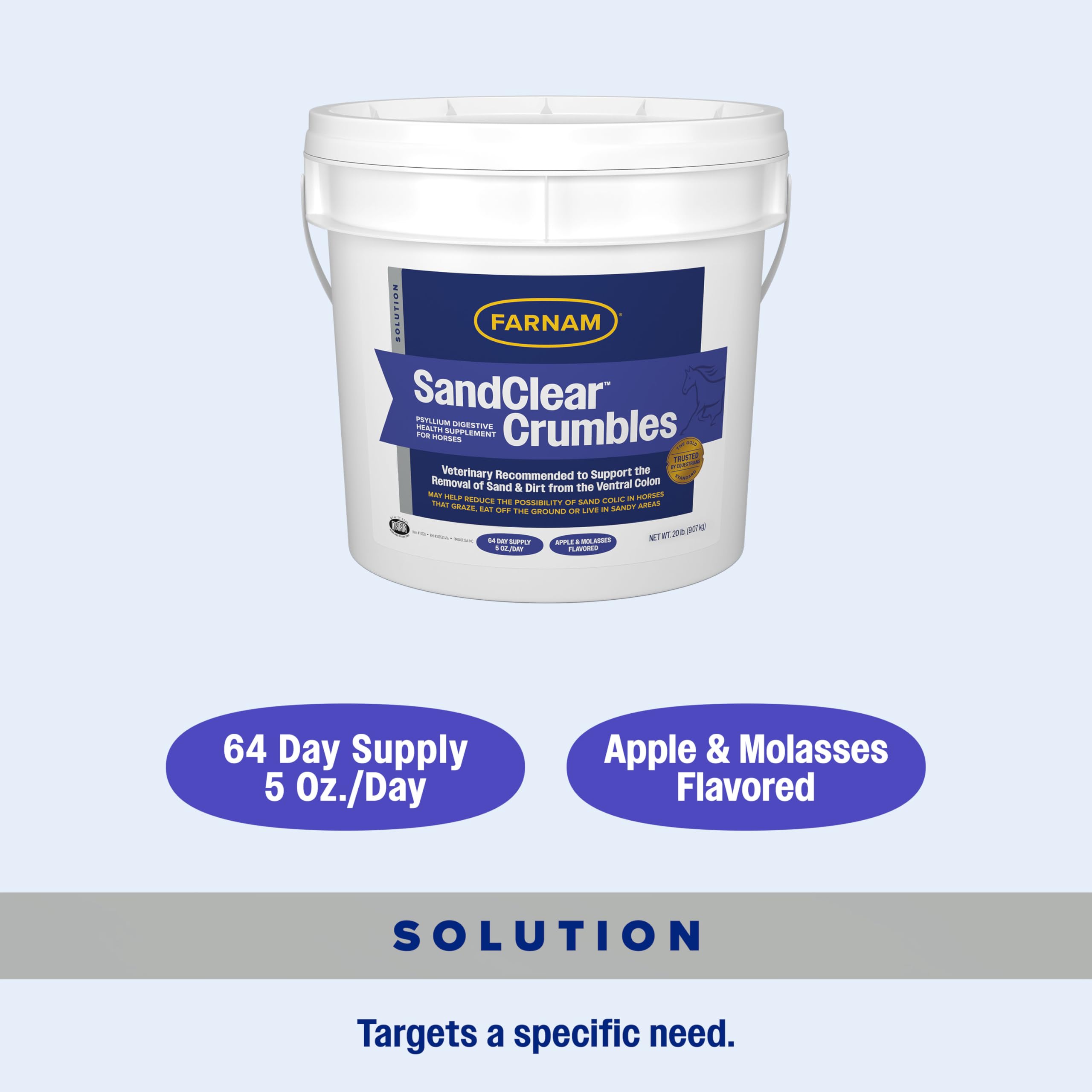 Farnam SandClear Croquettes adaptée aux pâturages sableux et sols poussiéreux