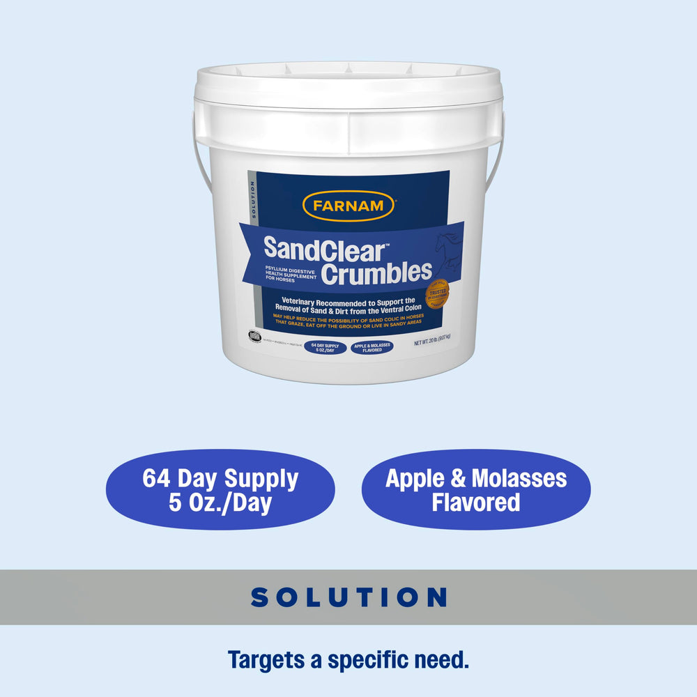 Farnam SandClear Croquettes adaptée aux pâturages sableux et sols poussiéreux