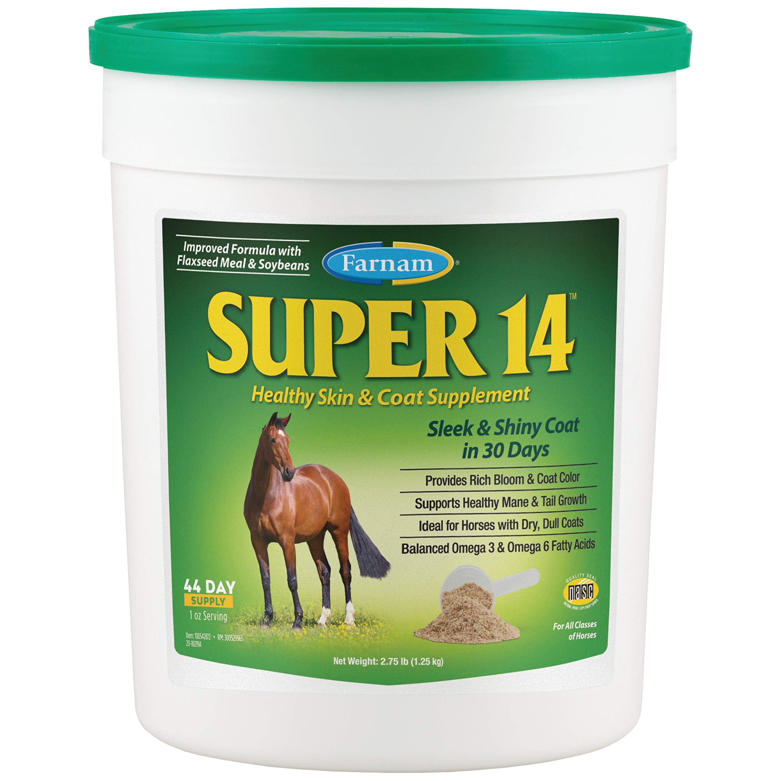 Farnam Super 14—bien-être et pelage sain pour chevaux.
